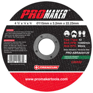 MASONRY ABRASIVE DISC ABRA034120 DISCO DE CORTE MAMPOSTERIA PROMAKER 1